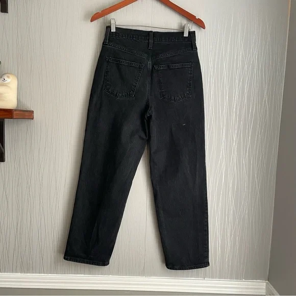Women's High-Rise Vintage Straight Jeans - Universal Thread Black 2/26 - Picture 7 of 11